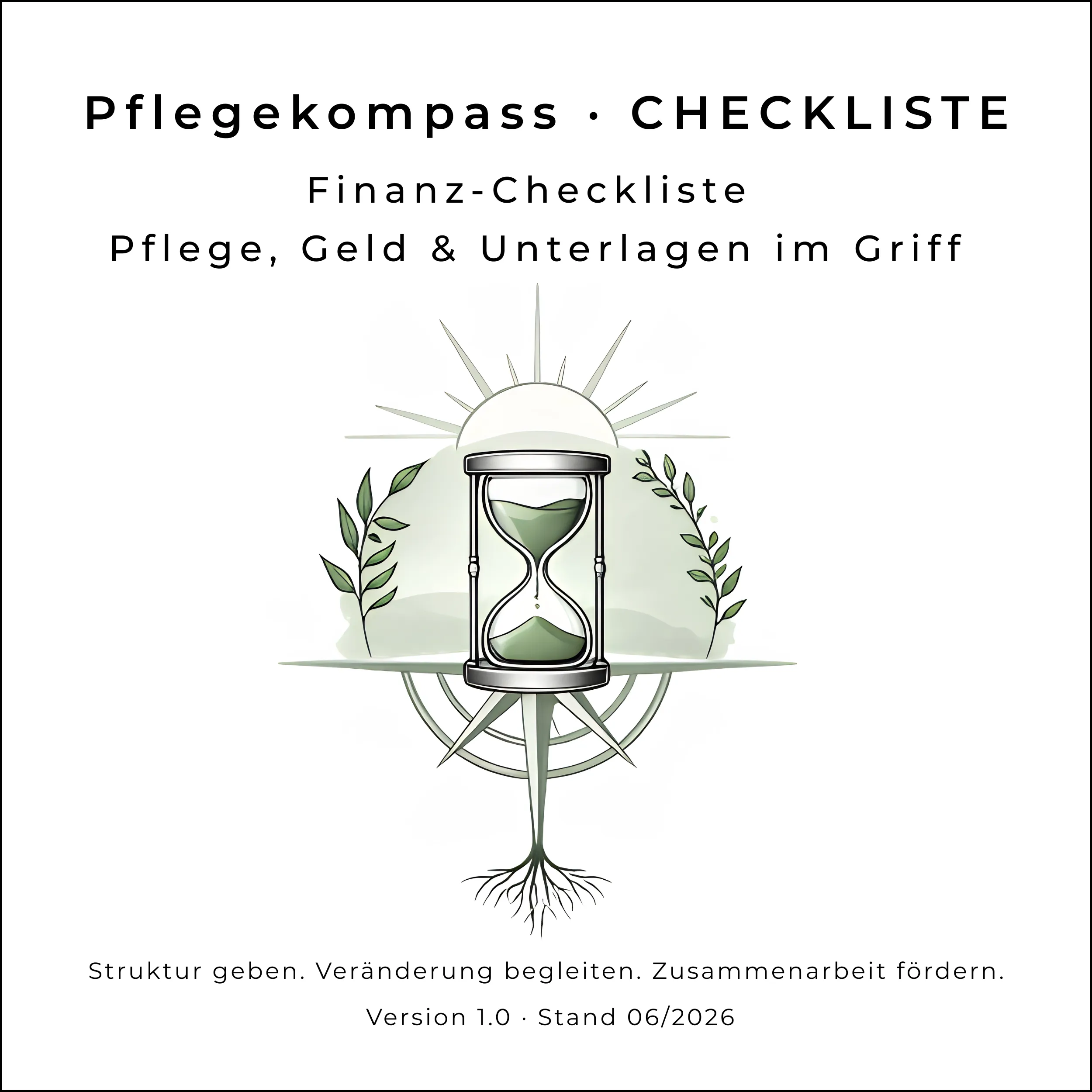 PFLEGEKOMPASS Finanz Checkliste – Pflege, Geld und Unterlagen im Griff